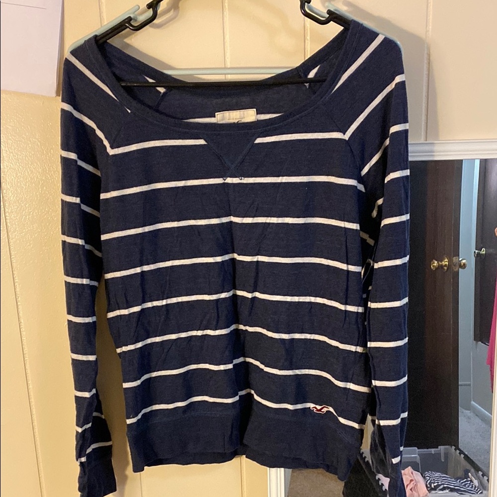 Navy and White Striped Sweater